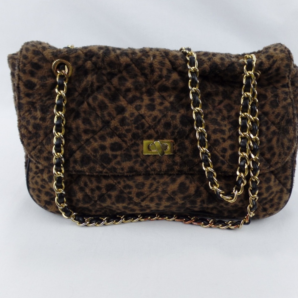 Courage B Leopard Print Fuzzy Purse - image 4
